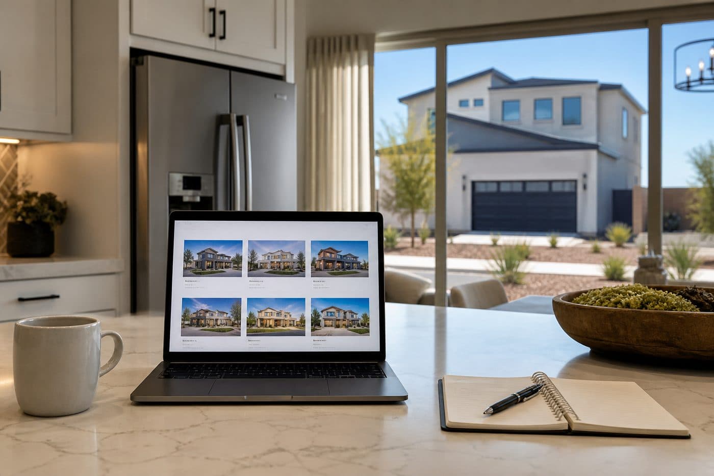 Homebuyer touring a Terra at Skyeview new construction home in Skye Canyon, Las Vegas