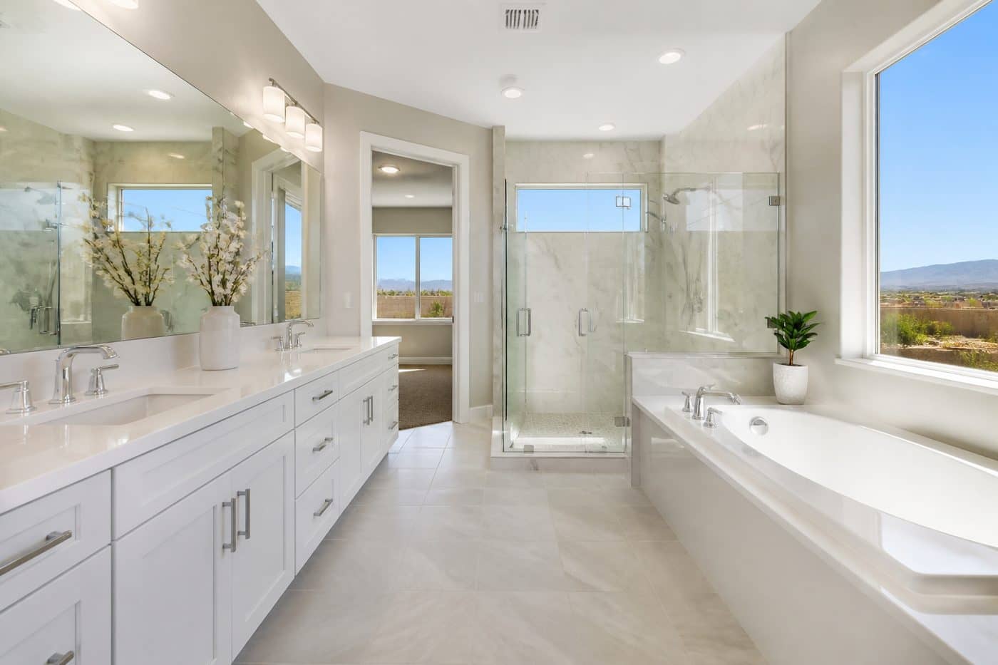 Primary bathroom with soaking tub at Terra at Skyeview in Northwest Las Vegas