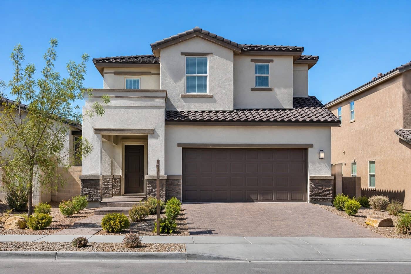 Residence 1792 two-story home exterior at Terra at Skyeview in Skye Canyon, Las Vegas